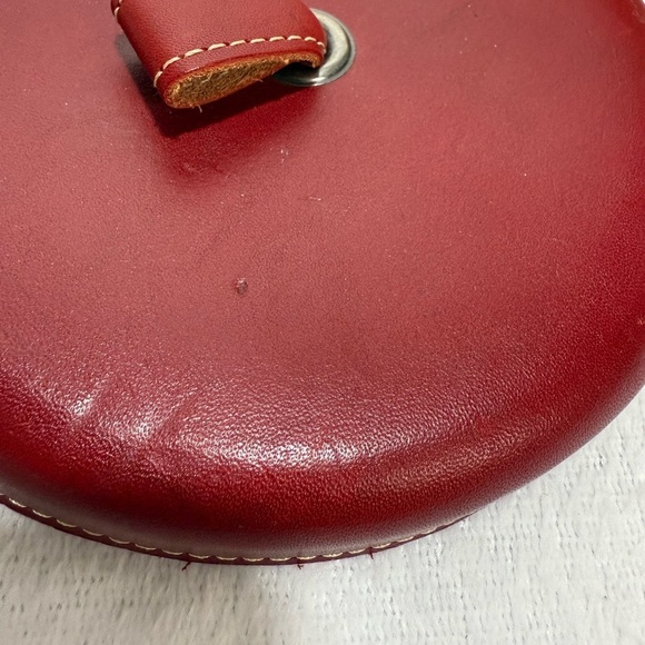 LONGABERGER Woven Sewing Basket with Red Leather Lid and Inserts - Picture 11 of 14